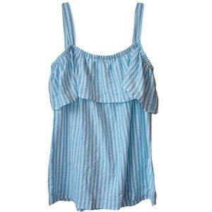 J. Crew Blue and White Striped Top Size Small